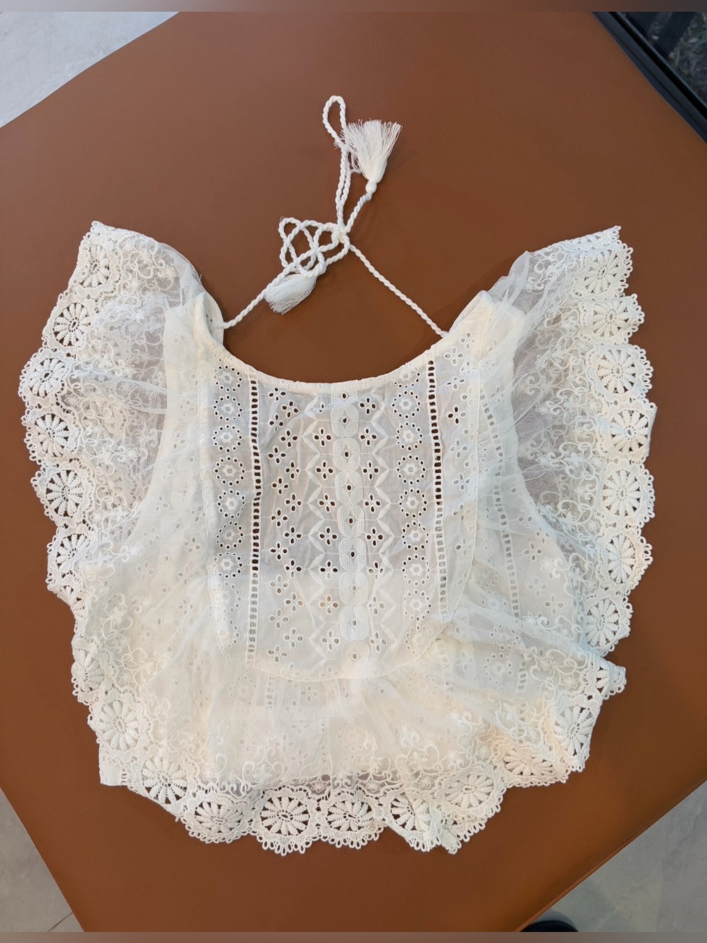 NWOT Altar’d State White Lace Boho Crop Top Size S